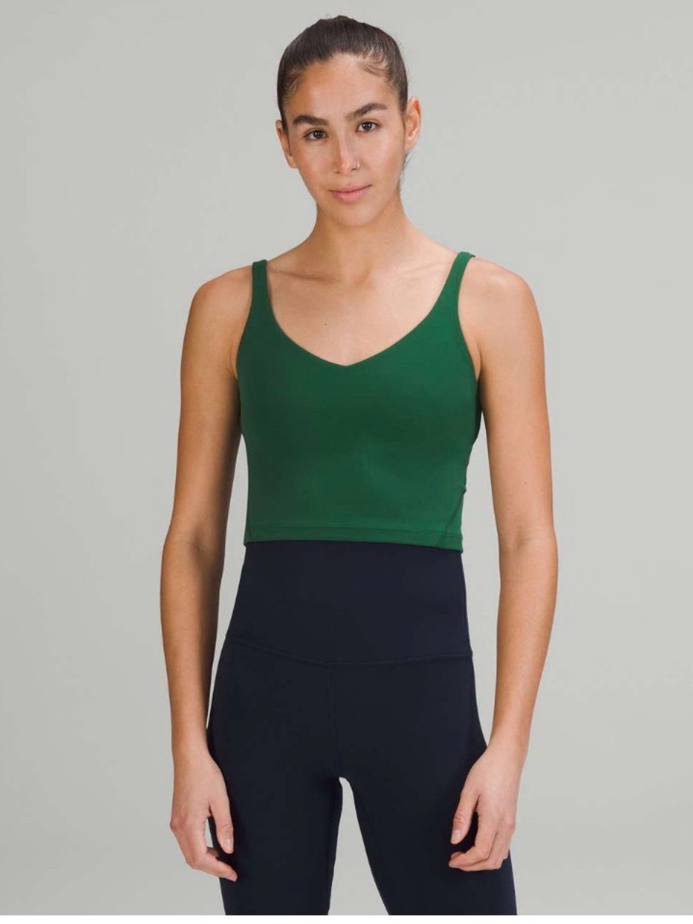 lululemon athletica align tank in color everglade green